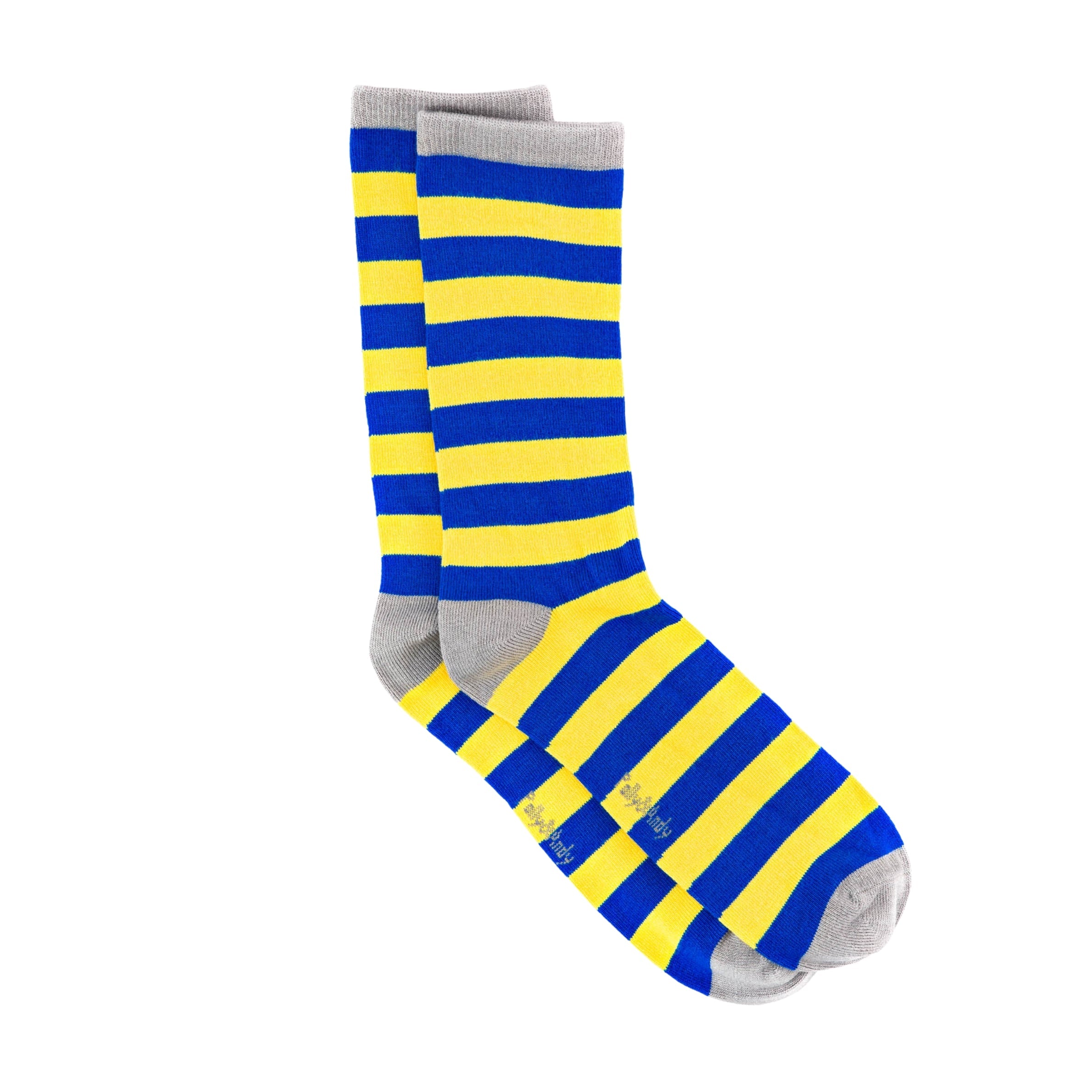 Blue & Yellow Stripe Bamboo Sock (seamless toe)