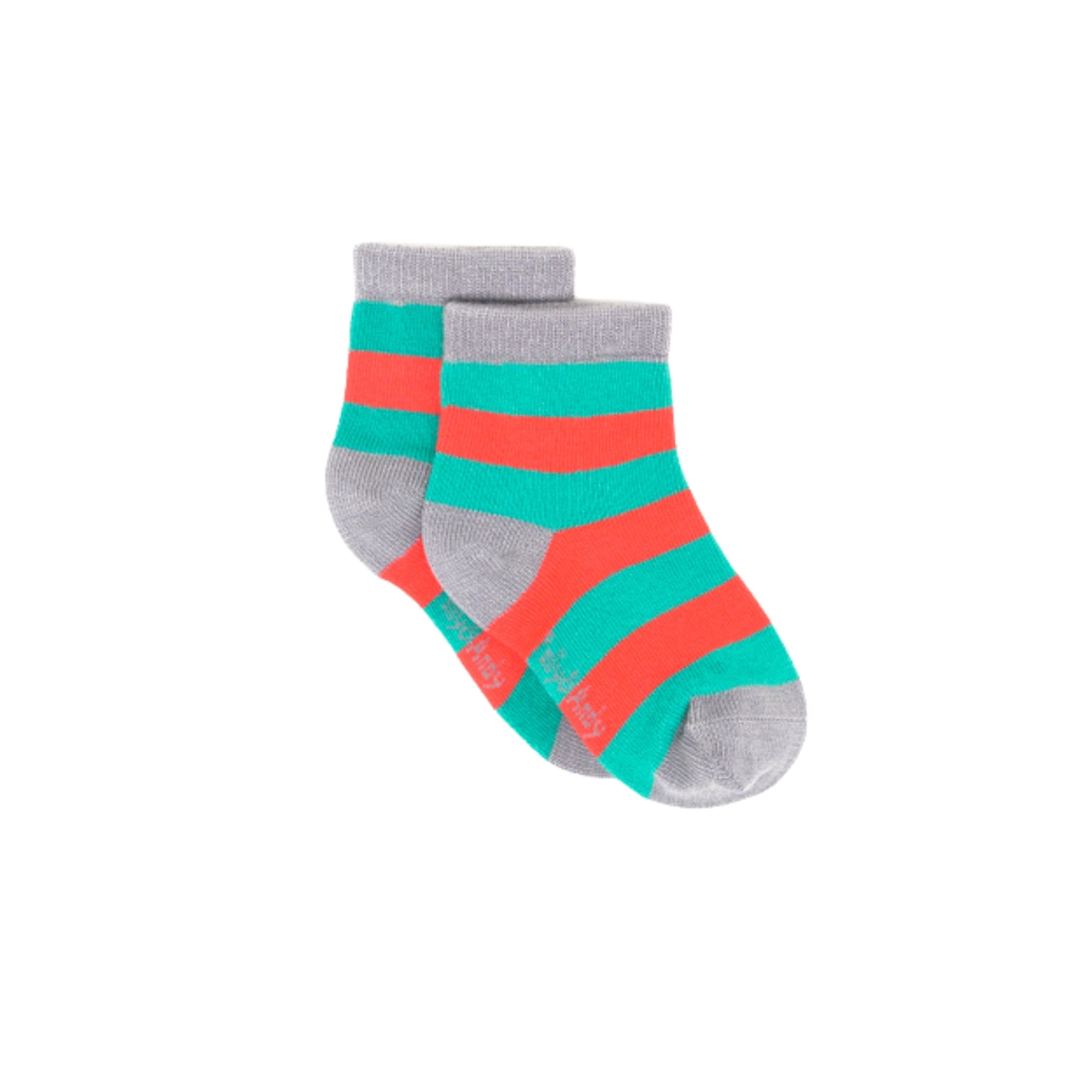 Christmas Green & Red Stripe Bamboo Sock (seamless toe)