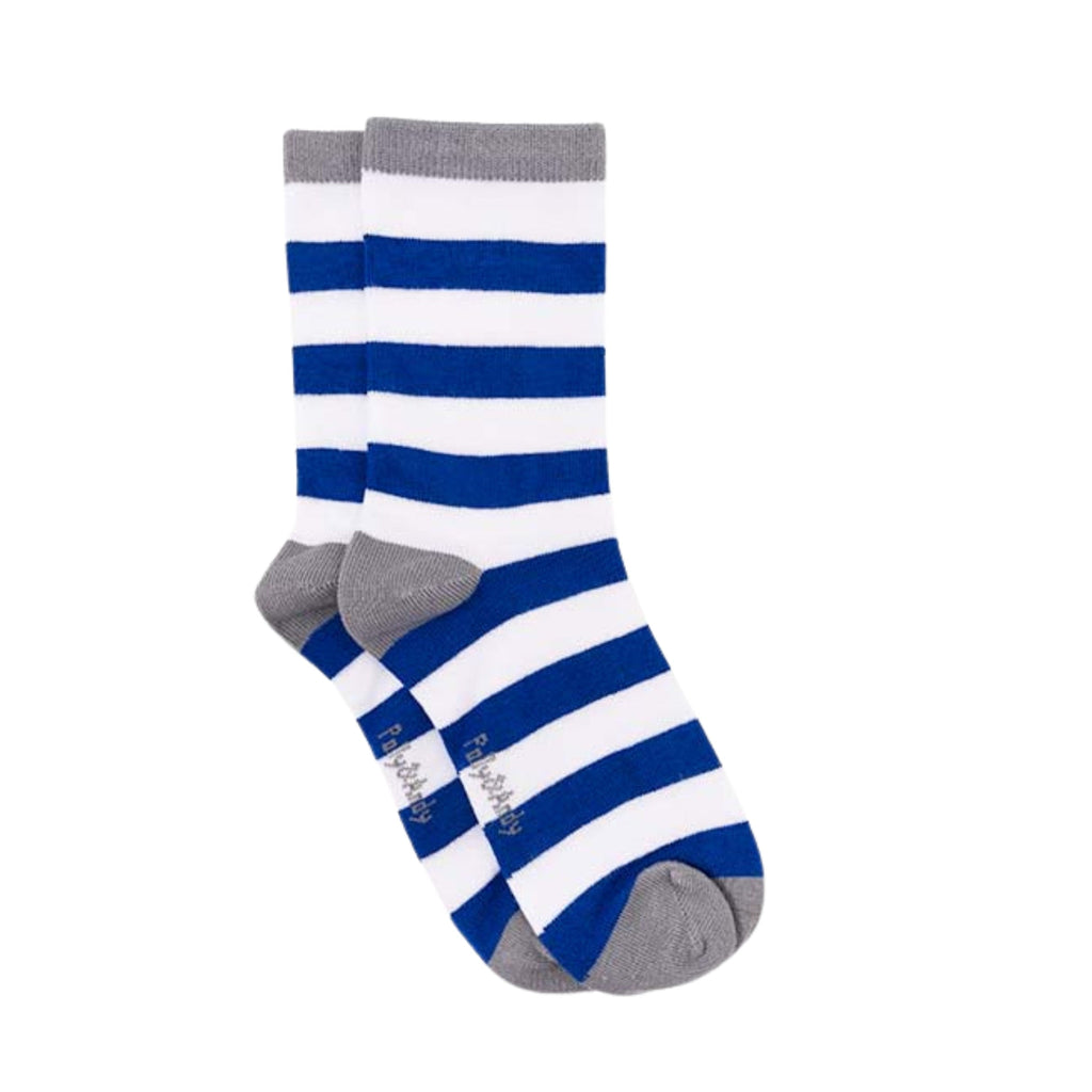 Blue & White Stripe Bamboo Sock (seamless toe)