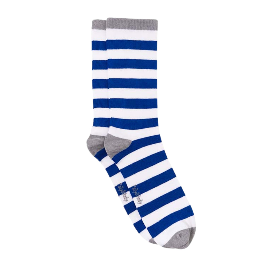 Blue & White Stripe Bamboo Sock (seamless toe)