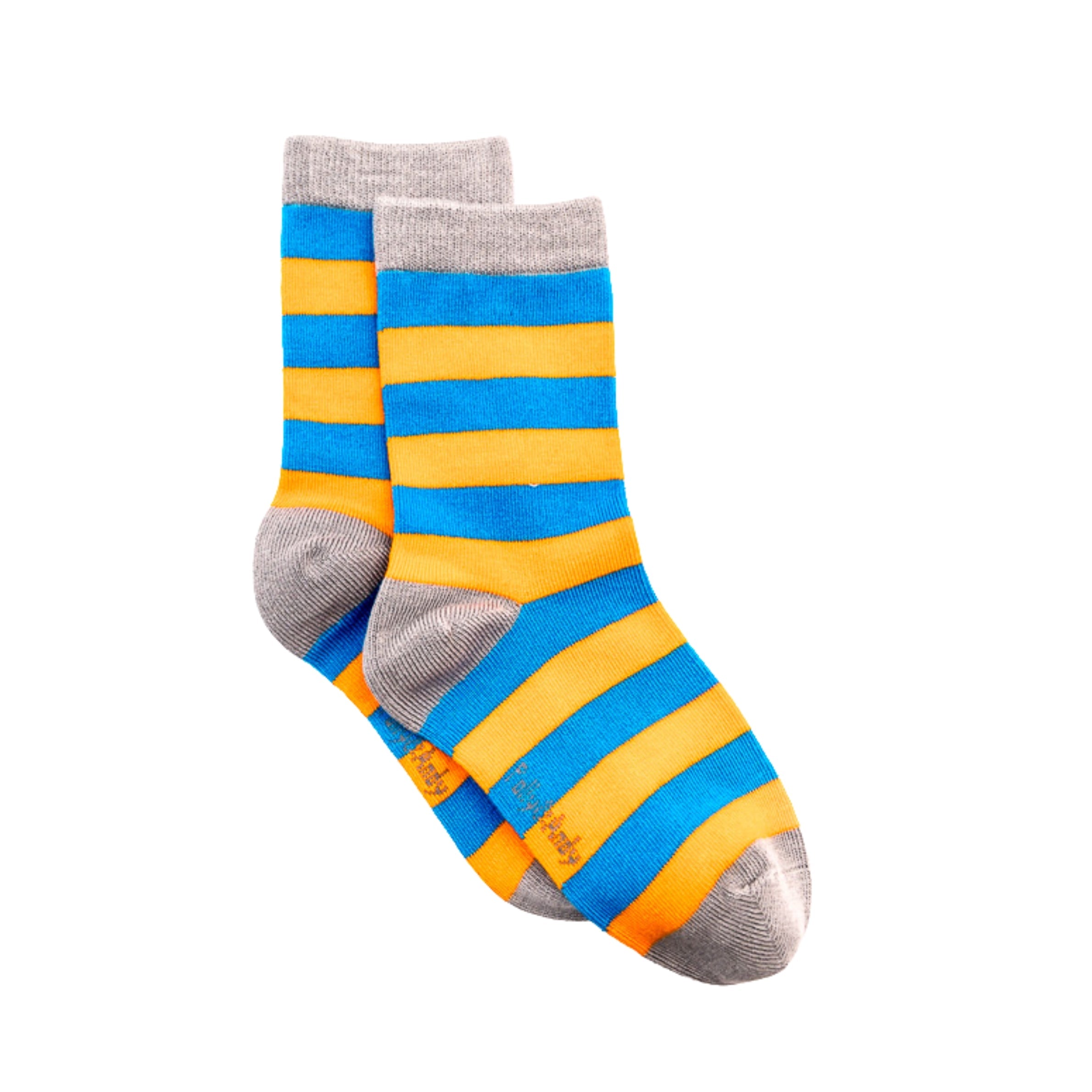 Blue & Orange Stripe Bamboo Sock (seamless toe)
