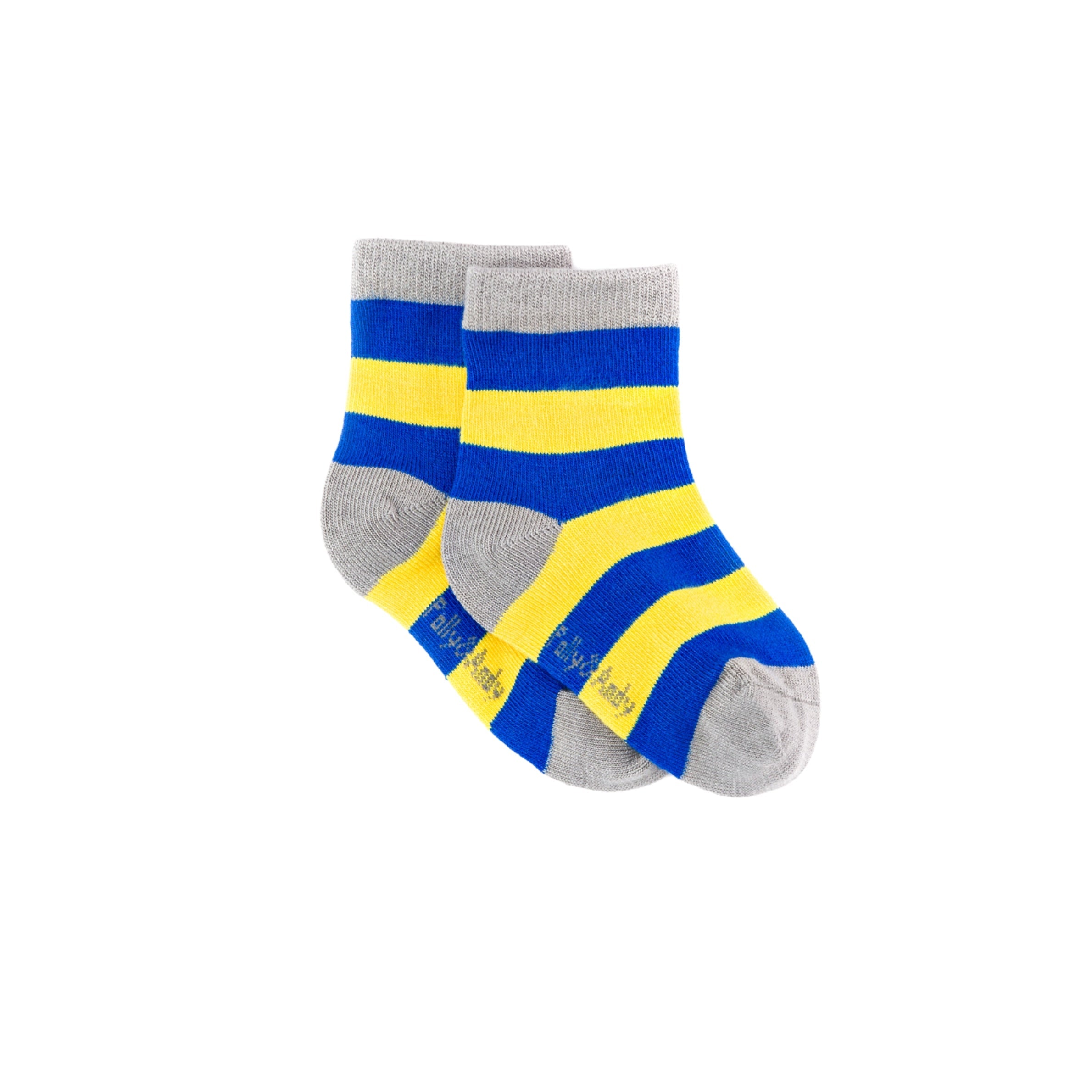 Blue & Yellow Stripe Bamboo Sock (seamless toe)