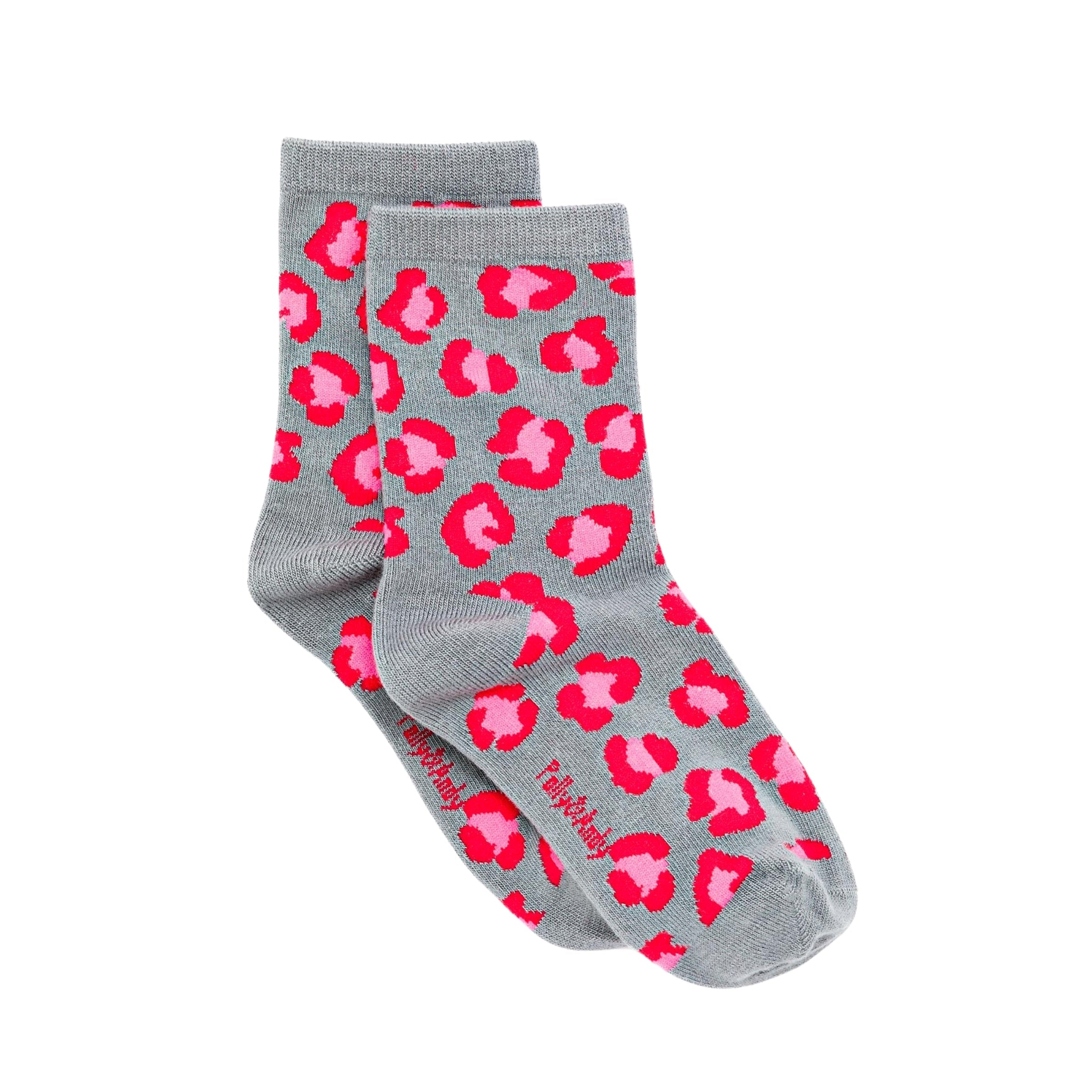 Pink & Red Leopard Bamboo Sock (seamless toe)