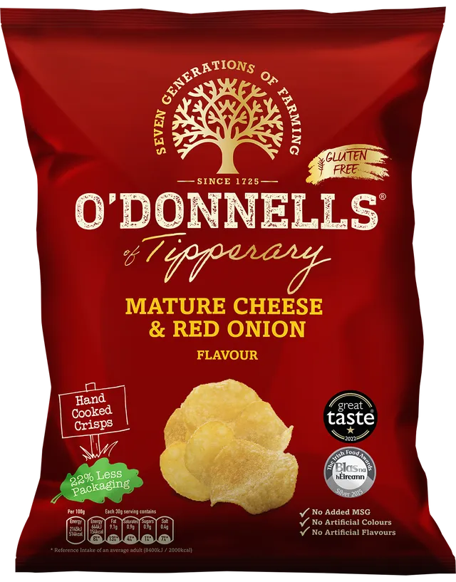 O Donnell’s Mature Cheddar and Red Onion Crisps