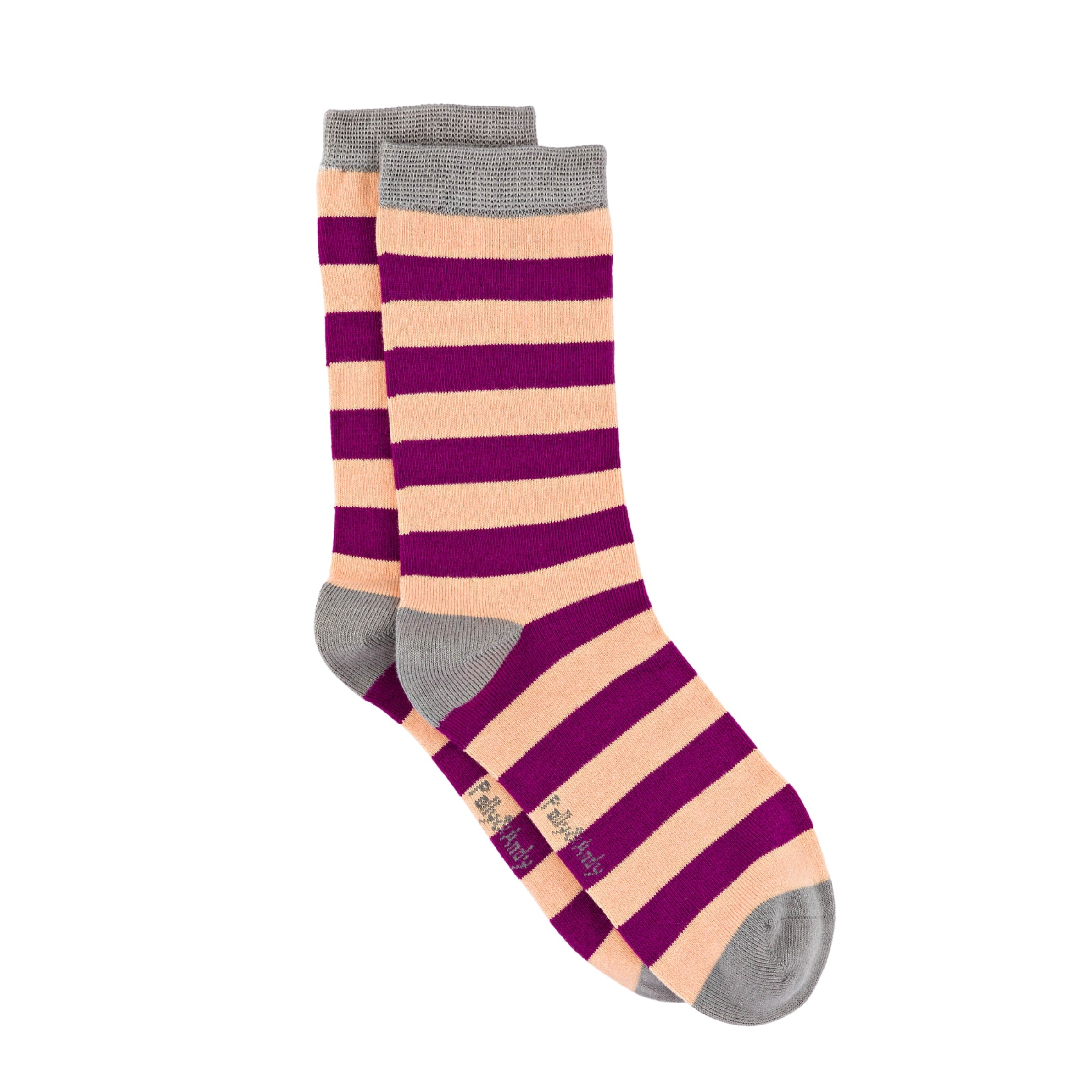 Soft Top - Bamboo Peach & Purple Stripe Seamless Sock