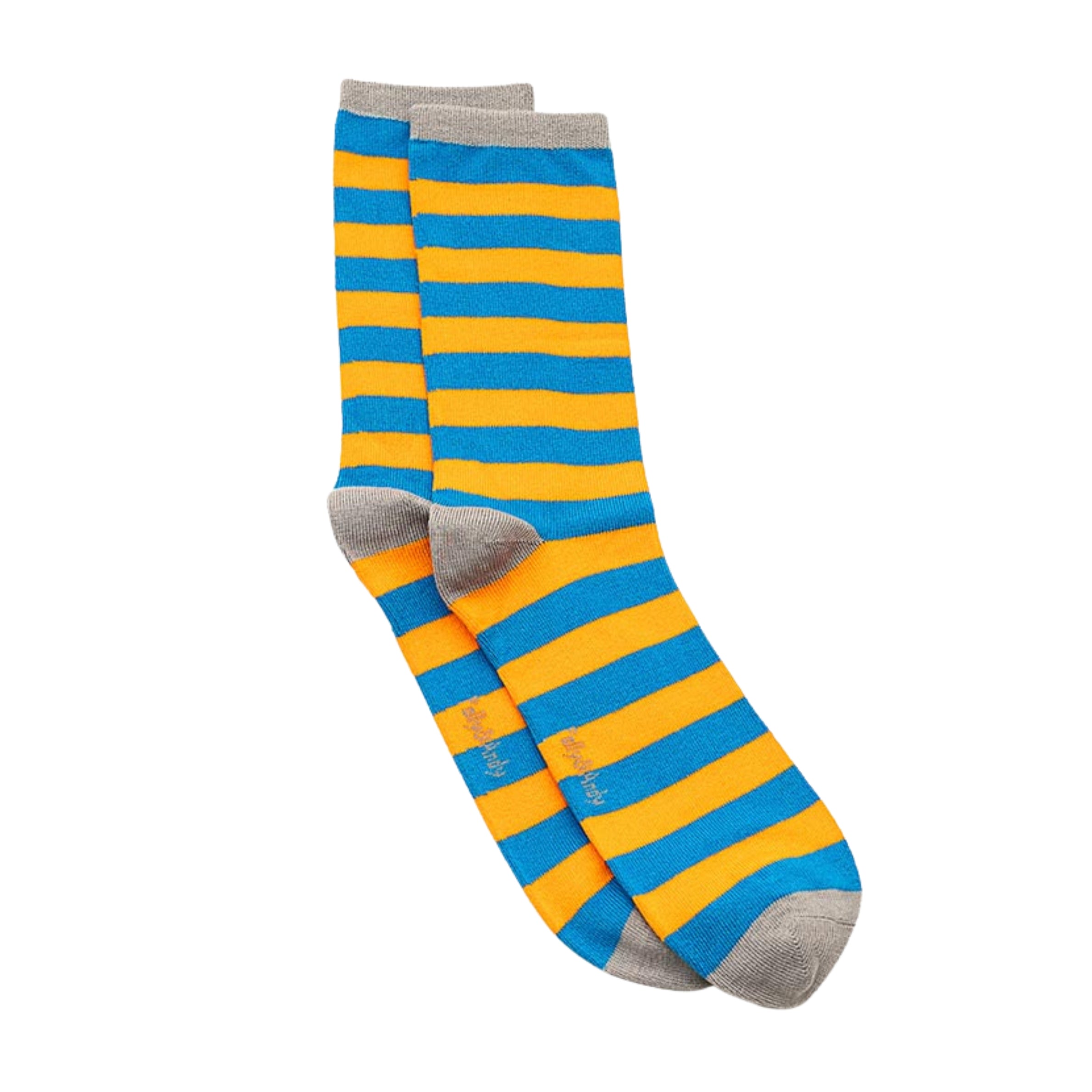 Blue & Orange Stripe Bamboo Sock (seamless toe)