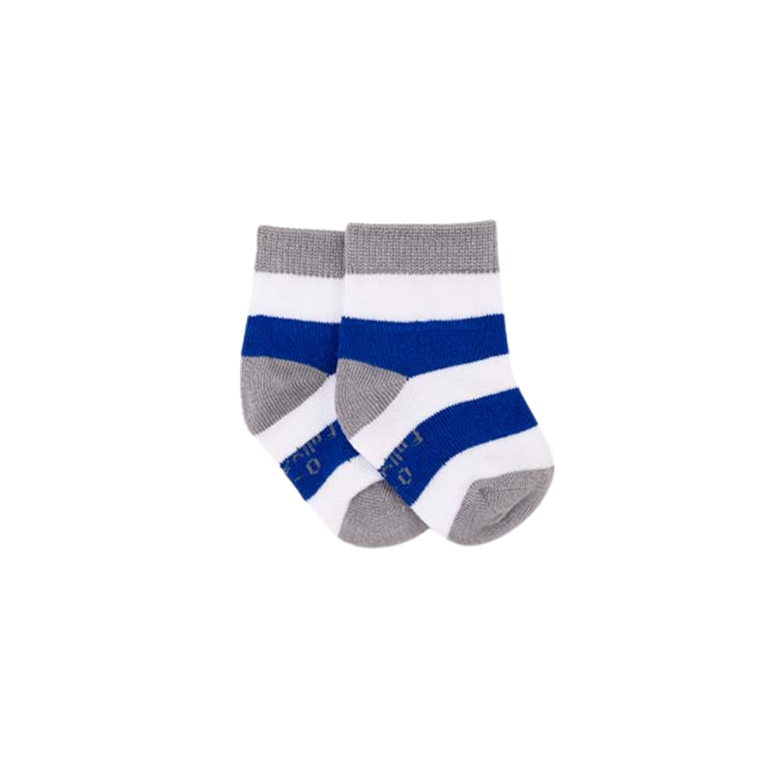 Blue & White Stripe Bamboo Sock (seamless toe)