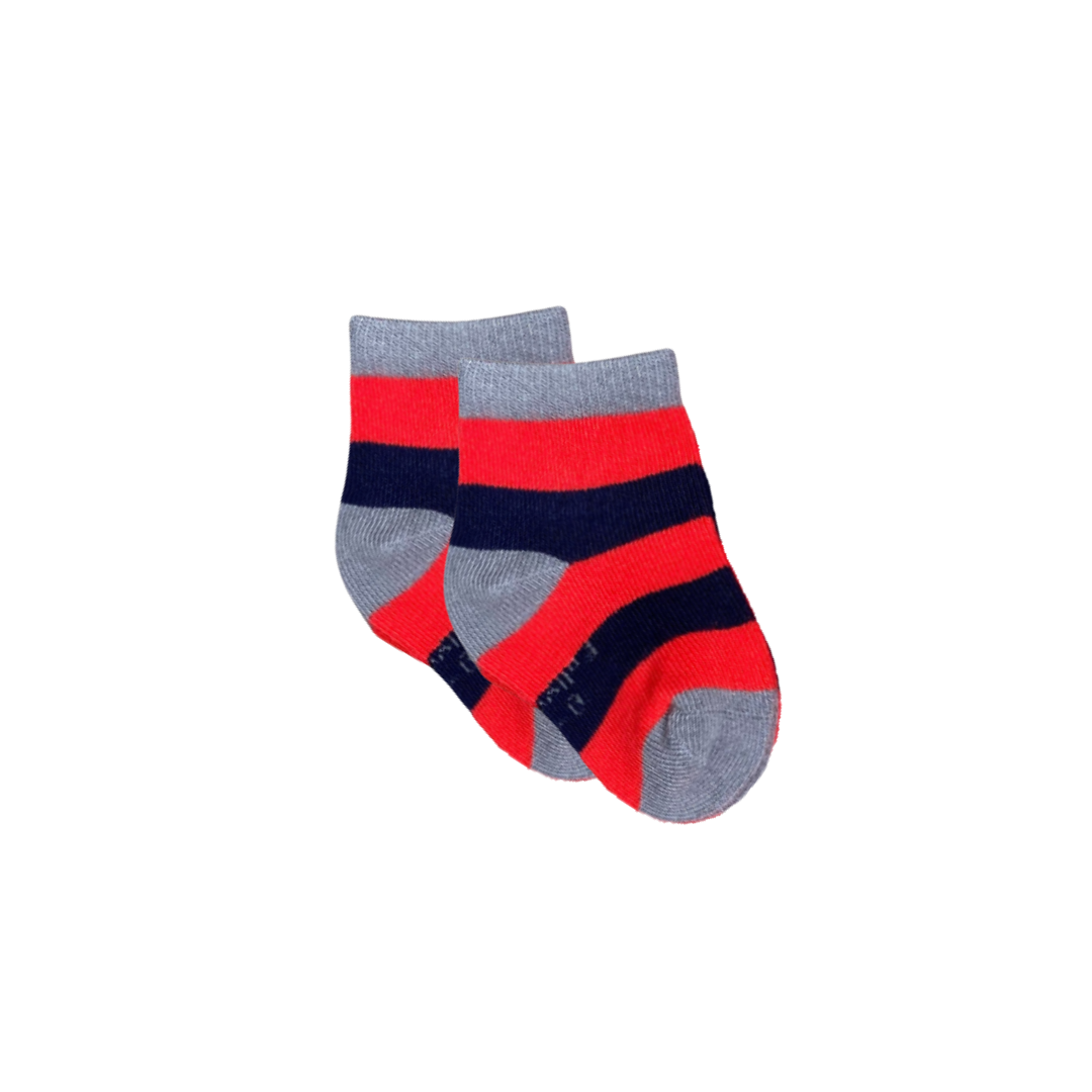 Red & Navy Stripe Bamboo Sock (seamless toe)