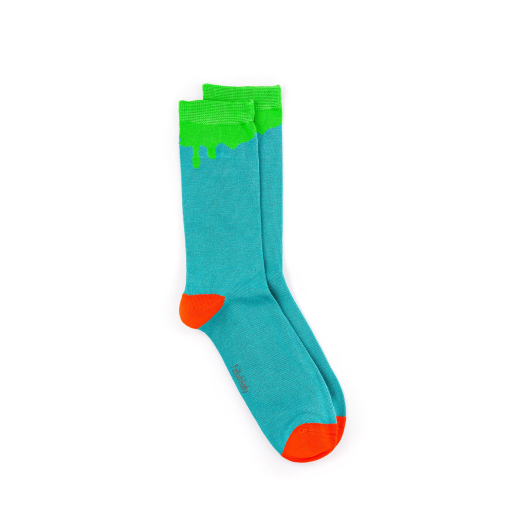 Green Paint Drip Bamboo Sock (seamless toe)