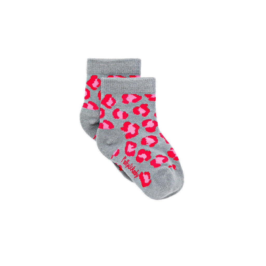 Pink & Red Leopard Bamboo Sock (seamless toe)