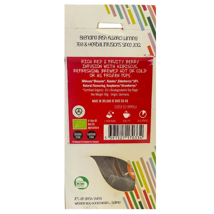 Berry Treasure Hibiscus Fruit Tea Bags: 15 Tea Bags