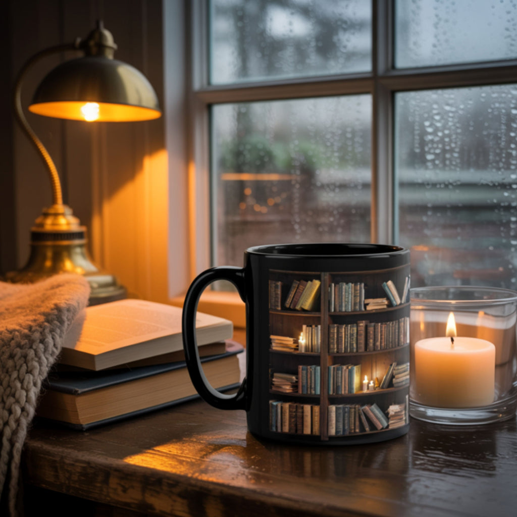 Book Mug - Black Bookcase
