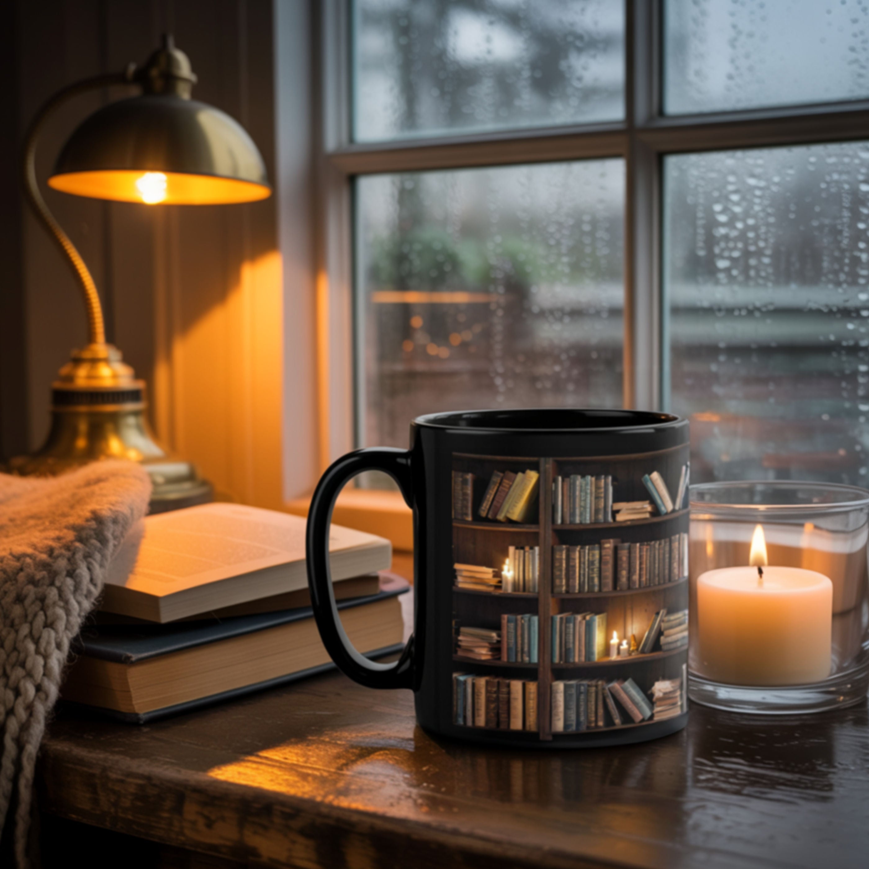 Book Mug - Black Bookcase